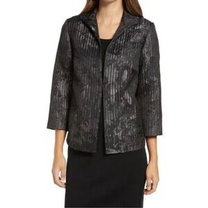 Ming Wang Charcoal Patterned Blazer jacket ladies size XL‎ NWT